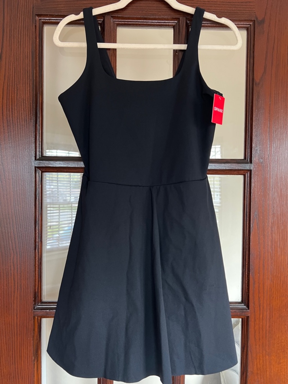 SPANX Black Square-Neck Fit & Flare Mini Tank Dress - NWT!